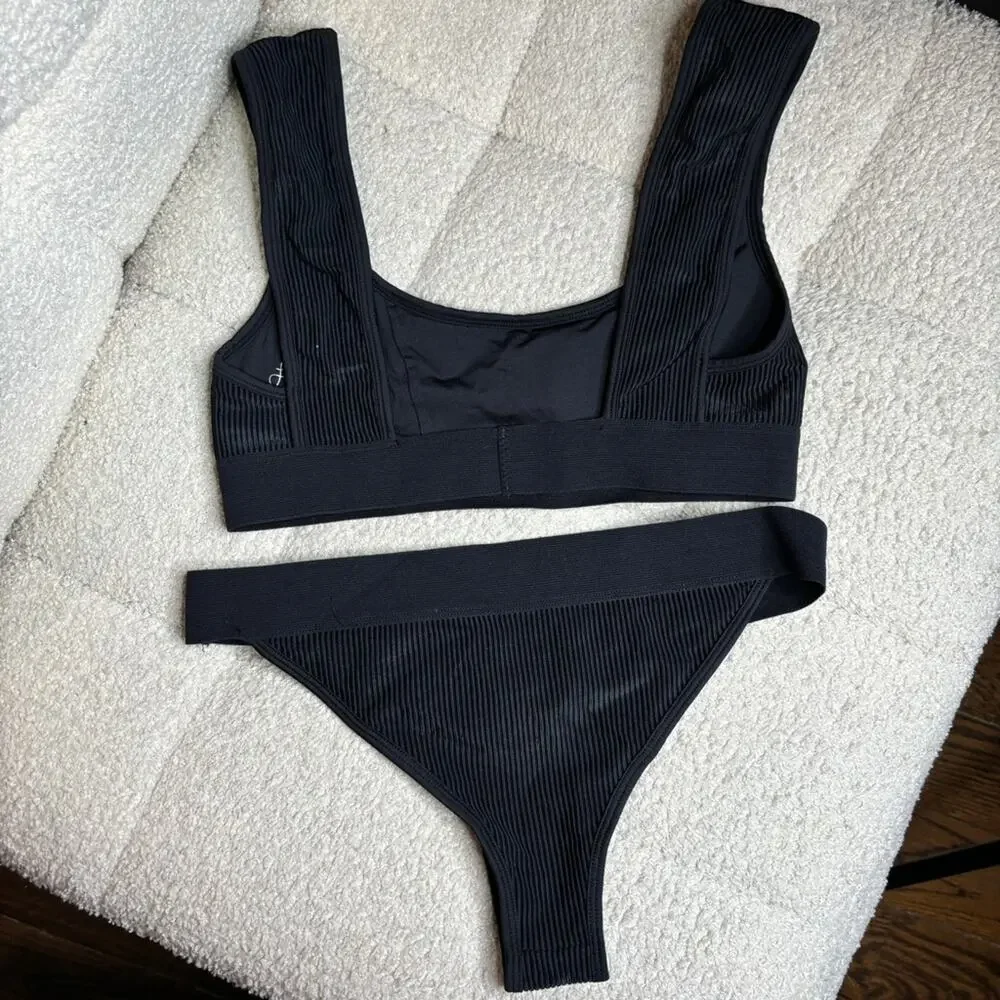 Frankie's Bikinis Ribbed Bikini Set - Gavin Cheeky Bottom + Drew Ribbed Top